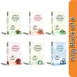 SHUMAS Royal Herbal Hookah Molasses -100% Nicotine & Tobacco-Free-Shisha Flavour -Mix Combo-Indulge in Rose Gulkand-BubbleGum-Mint-Brain Freezer-Shahi Paan-Mint with Gum- Bliss- 6-Pack of 50g Delights.
