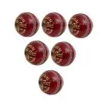 CW Pack of 6 Special County Crown Red Leather Made 4 Cut Piece Cricket Ball Hand Stitch