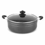 Orange Aluminium non stick Kadai/ Casserole/Deep Kadai with Glass Lid 2.6mm, 3Ltr