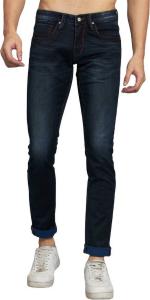 SHYAM IMPEX Men Blue Self Design Pure Cotton Mid Rise Regular Jeans, size 38