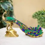 ARTVARKO Brass Peacock Showpiece - 7 inch