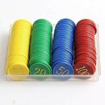 Amit Marketing Multicolor Plastic Round Shape 10, 20, 50, 100, And 200 Number Token Simple (Pack Of 100)