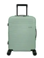 American Tourister Trolley Bag with Double Wheel and TSA Lock| Novastream Spinner 55 cms Polycarbonate Hardsided Small Cabin Luggage Bag | Suitcase for Travel | Trolley Bag for Travelling, Nomad Green
