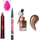 BUYTYA Eyeliner 5In1 Lipsticks Hnh Nail Wipes 30 Liquid Highlighter (Set Of 4)