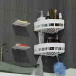 Yixty Bathroom Corner Storage Organizer and Soap Stand (2 Corner+2 butterfly Soap Dish+4 Hook)