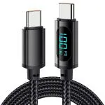 ZORBES Usbc To Usb C Charging Cable With Lcd Display, 100W Fast Charging Type-C To Type-C Cable Support Data Transmission Smart Chip Usb C Charging Cable For Samsung S20/Ipad Pro/Macbook Pro, 6.6Ft