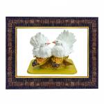 Hawai Feng Shui Vastu Remedies Wooden Brown Framed Pair Love Birds Photo for Home Office Business Place 21x17cm SFDI239BLKFRM