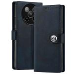 Fashionury Flip Back Cover Case for Lava Agni 2 5G | Genuine Leather Finish | Designer Button | Inbuilt Pockets & Stand | Flip Cover Back Case for Lava Agni 2 5G (Blue)