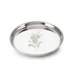 Neelam Stainless Steel 12 22G Lazer Etching Buffet Plate, 28 cm, Silver