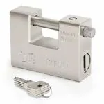 ABOUT SPACE Heavy Duty Padlock with 4 Keys - 1 kg Hardened Steel Security Padlock with Anti Drill & Pick Cylinder Security Shackle Chain Lock for Garage,Door,Containers,Shutter,Locker,Warehouse,Gates