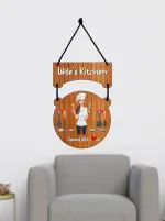 CVANU Wife's Kitchen Printed Home Wall Door Sign Hanging Board