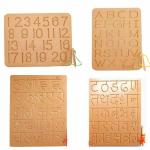 VikriDA Combo Set of Writing Practice Tracing Wooden Boards for Kids - Capital Alphabet , 123 Boards and Varanmala Educational Toy for Kids (Varanmala Big Alphabet and Numbers)