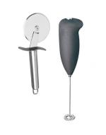 Blue Wonder Stainless Steel SS Pizza Cutter With Stainless Steel Coffee Beater and (Multicolour, Pack of 2)