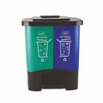 NAKODA DUO 2 IN 1 PEDAL DUSTBIN |DRY AND WET BIN | PLASTIC STEP-ON PEDAL DUSTBIN | GREEN/BLUE