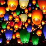 Crazy Sutra Multicolor Paper Sky Lantern Hot Air Ballons Wish Candles Pack of 15 Multicolor