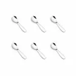 Kitchen Expert - Stainless Steel Masala Spoons 16 Guage| Mini Spoons for Tea/Sugar | Spices Spoon for Kitchen | for Small Containers | Spoon for Masala Dabba | Set of 6| Silver Color