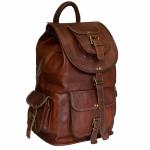 Brown Leather Backpack for Men and Women, Rucksack with Multiple Pocket Sleeves Best For Traveling 18 Inches