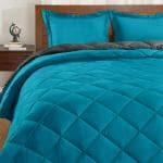 PumPum Grey and Teal Blue Microfiber Reversible King Size Comforter 100 inch x 90 inch