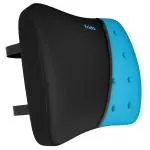 Frido Black Gel Infused Memory Foam Lumbar Back Support Pillow For Office Chair, Improves Posture While Sitting