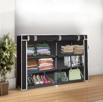 Home reserve 6 Layer Black Collapsible wardrobe
