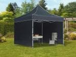World Of Wish Black Polyester, Polyester Blend Portable And Foldable Outdoor Gazebo Tent With 3 Side Cover - 10 X 10 Ft.