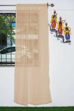 Parda Online Brown Plain Cotton Linen Window Curtain 9ft, (Pack of 1)