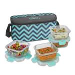 Allo Innoware Glass Lunch Box with Canvas Bag 310 ml (Pack of 4)