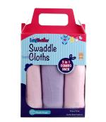LazyToddler Cotton Soft Flannel Swaddles Wrap for Newborn Baby Set of 3 (2Plain Pink & Purple)