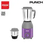 PRIDE Punch 550W Mixer Grinder with 2 Jars, Purple & Grey | 1 Year Warranty