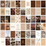 Craft Qila 54 Peel-N-Stick Brown Wall Collage Kit Posters - 4 x 6 Inches Wall Decor Poster - Wall Art For Bedroom, Living room, Office