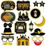 Zyozique 17 Pieces, Ramadan Photo Booth Props - Ramadan Decorations | Eid Photo Props, Eid Decorations | Eid Mubarak Photo Booth Props Kit |Ramadan Pa