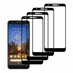 Kite Digital Google Pixel 3A (Black) Tempered Glass Screen Protector with Edge to Edge Coverage and Easy Installation Kit (Pack of 4)