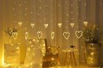 RSP Quality Bit Heart Shape Acrylic Light Curtain for Decoration, Yellow