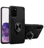 UNILORD Samsung Galaxy S20 Plus Black Polycarbonate 360 Protection Ring Holder Stand Case D5 Tough Armor Bumper Back Cover