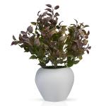 Fancy Mart Artificial Purple Latex Plant in White Apple Pot 32 cm x 30 cm