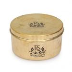 ROYALSTUFFS Pure Brass Box | Dry Fruit Box | Dibba | Katordaan, Round Shape | 500 Ml