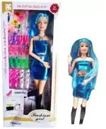 MIMY Plastic Fashion Long Hair Doll with Movable Joints Doll for Kids, and Shoes Set Dolls Set for Kids Girls (Set of 1)