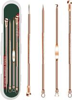 Blackhead Removal Tools, 4 Pcs Pimple Popper Tool Kit, Professional Stainless Pimples Comedone Extractor with Portable Case multicolor