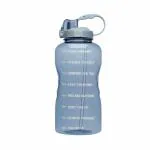 FITBOTT Tritan Sports Water Bottle with Motivational Time Marker - (Grey-Black, 2 Litre)