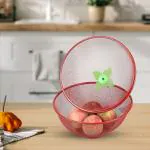 DealGuru Net Fruit Basket for Kitchen Hanging Mesh and Wire Fruit Storage Organizer with Multiple Tiers, Perfect for Countertop or Wall-Mounted Use