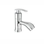 GLOXY Chrome Finish Deck Mount Brass Short Pillar Cock Faucet Tap Valve with High Flow Center Hole for bathroom, Kitchen, Wash Basin Water Tap (Riva)