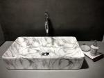DELTA SANITARYWARE White Ceramic Big Size Imported Designer Wash Basin Table Top - 24X15X5 Inch