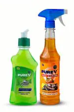 PUREV Utensil Cleaner, 500 Ml With Glass O Kitchen Disinfectant Surface Cleaner, 500 Ml (Combo Of 2)