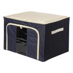 GEETA 66 LTR Foldable Steel Frame Cloths Zip Organizer Bag , Fabric , Storage and Cover Box for Wardrobe