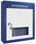 Plantex Blue and White Metal Letter, Complaint Box or Donation Box with Lock
