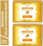 Sparsham HANDMADE HALDI CHANDAN FAIRNESS SOAP WITH ESSENTIAL OIL FOR OILY SKIN 250g PACK OF 2