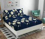 BLUEDOT Multicolor Self Design Microfiber Double Fitted Bedsheets with Pillow Cover (198 x 182 cm)