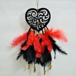 ColorSplash Decorative and love design Dream Catcher For Car Hanging | Home Decor Decorative Showpiece - 20 cm (Wood, Red, Black)