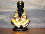 BECKON VENTURE Handcrafted Laughing Buddha Showpiece For Home decor (BVbignamstebuddhablackgold)