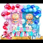 SV Traders Baby Shower Decoration Combo Of 76 Pcs-Baby Shower Balloons,Godh Bharai Decoration,Pastel Pinkk Bluue Baby Shower Theme,Props For Maternity Photo Shoot Items,Mom To Be Props,Baby Shower Props